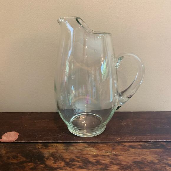 Vintage Tall 11" Arthur Court Crystal Glass‎ Large Pitcher Jug Kitchenware - Picture 4 of 10